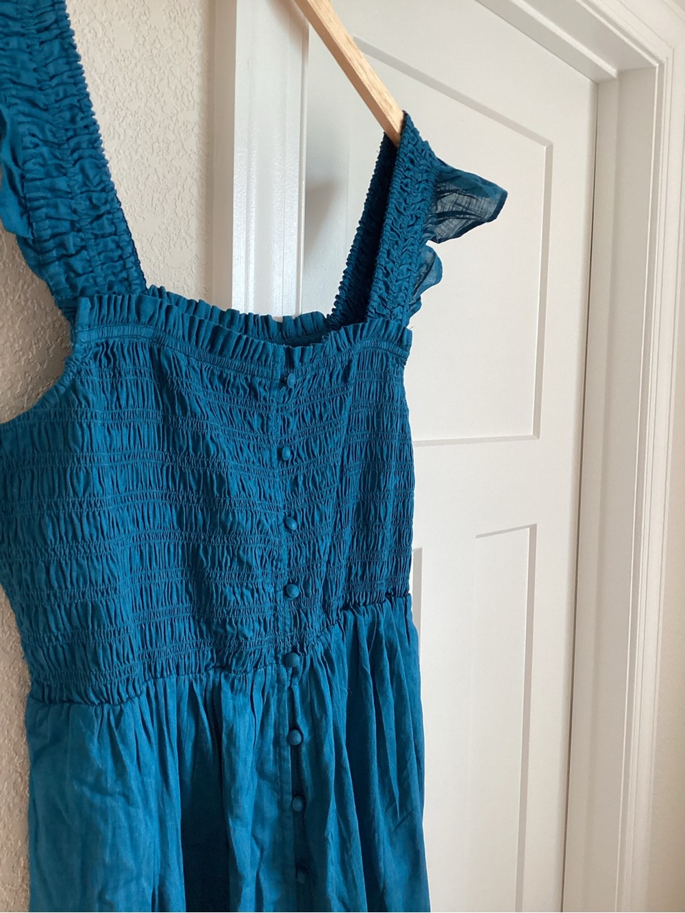Anthropologie Peregrine Square-Neck Sleeveless Midi Dress New Large Indigo Blue - Picture 6 of 13